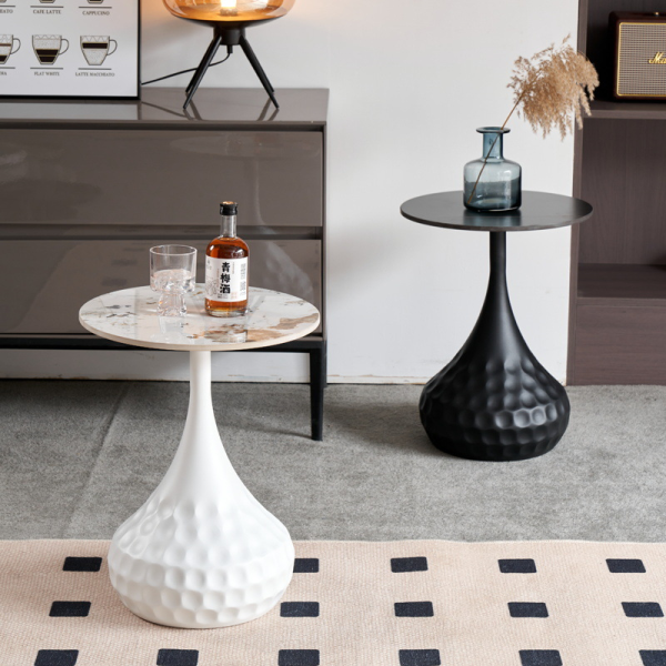 Modern Convertible Iron Coffee Table Minimalist Sofa Side Table for Small-Space Living Room Mobile Small Bedside Side Table for