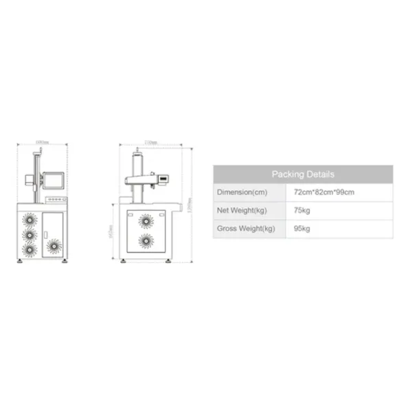30W Mopa Laser Marking Printing Engraving Machine for Aluminum Black Marking