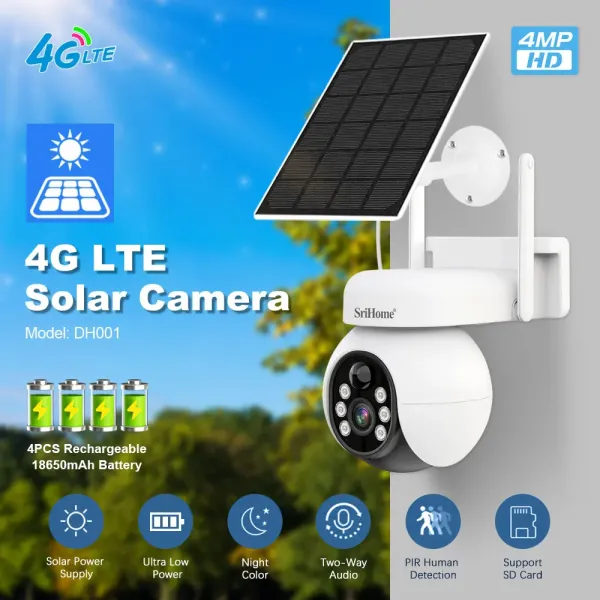 Waterproof IP65 Solar PIR Human Detection PTZ Floodlight Camera Solar CCTV Solar Camera