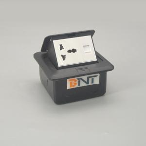 Universal media power data recessed floor electric outlet