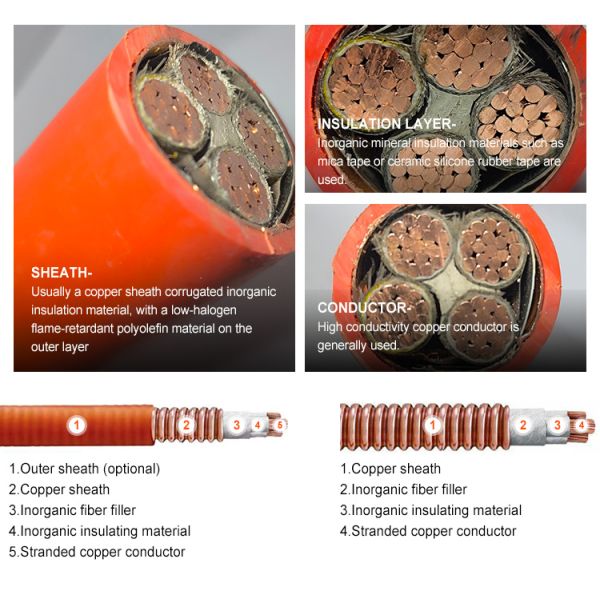 Heavy Duty Fire Retardant Cable LSZH Fireproof Mineral Insulated Copper Cable