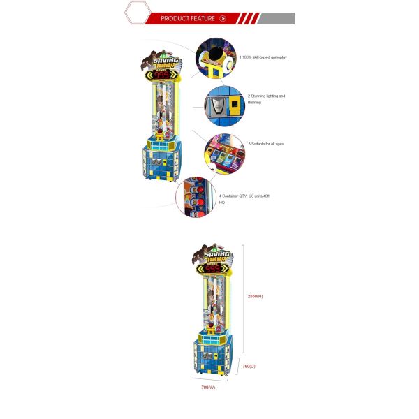 Indoor Leisure Center Redemption Arcade Machines Size 700*760*2500mm 280W