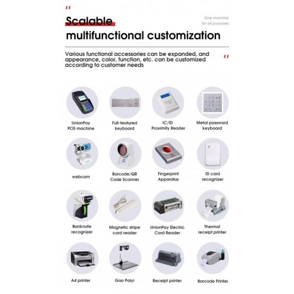 32 Inch Self Ordering Kiosk with 10-Point Capacitive Touch and Multiple Interfaces for Fast Food Restaurants