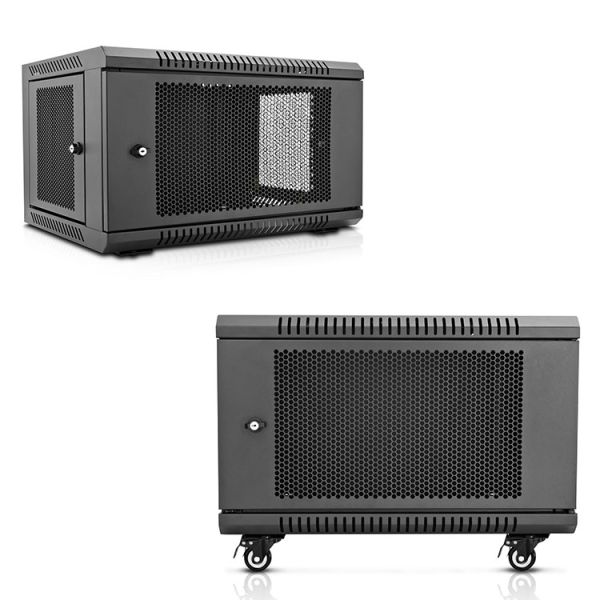 Mesh Door Wall Mount Rack Enclosure Server Cabinet With Adjustable Mounting Rails