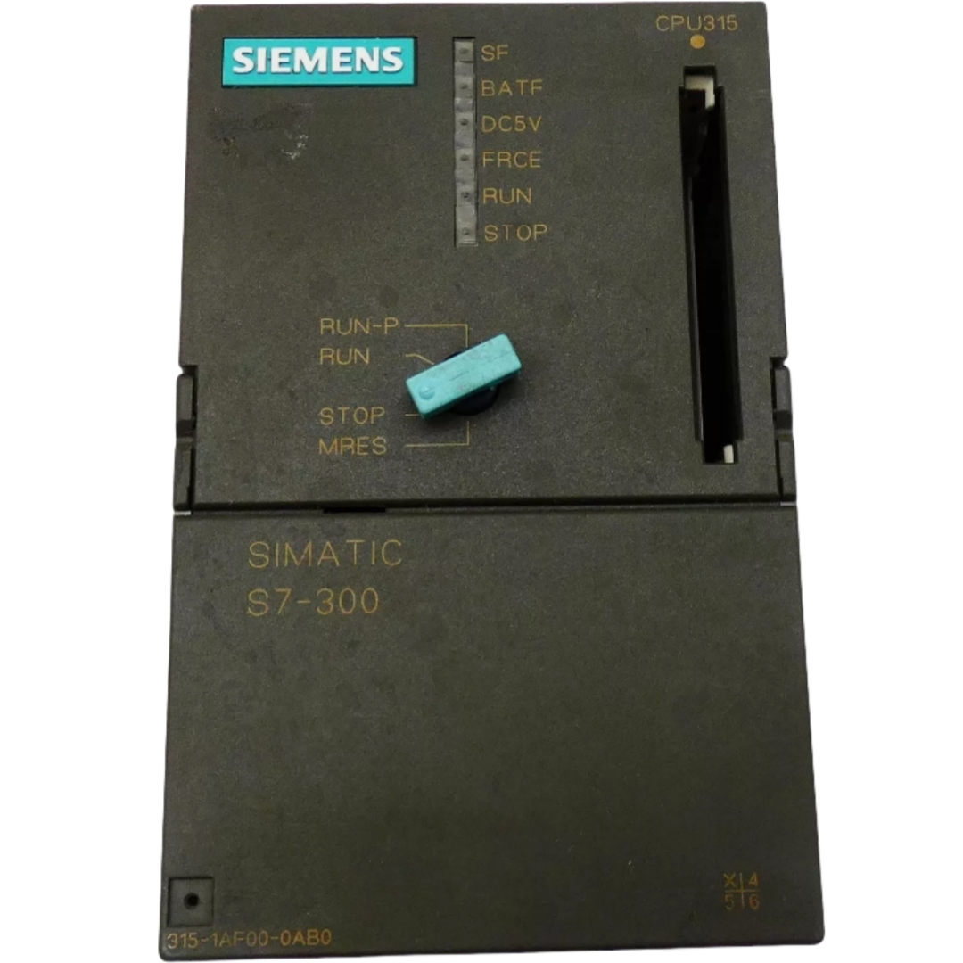 SIEMENS 6ES7315-1AF00-0AB0 CPU 315 CPU WITH INTEGRATED 24 V DC POWER SUPPLY, 48 KBYTES, 16KAW, 0,3MS/KAW, CLOCK,