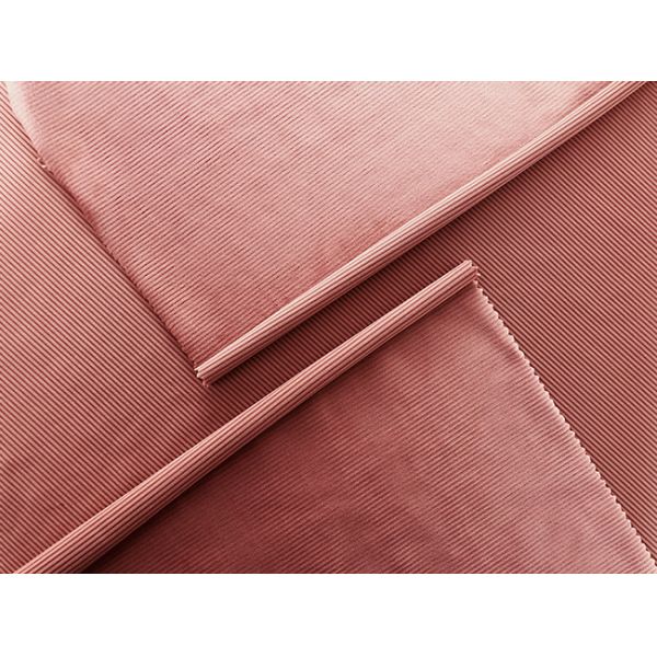 Stretchy 94% Polyester Corduroy Fabric / Ash Pink Corduroy Material 200GSM