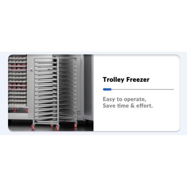 -80 Degree Commercial Large-capacity Freezer Side-Mounted Unit Trolley Blast Freezer with 30/40 Trays