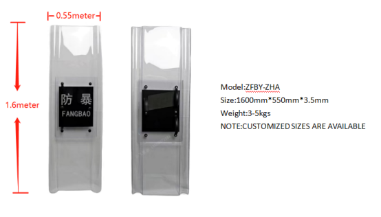 Transparenct Riot Shield Polycarbonate Material For Protection