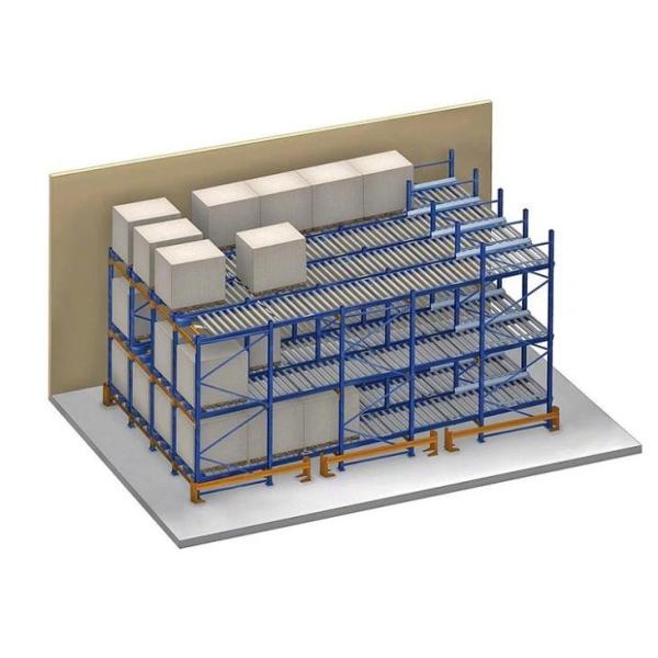 High Density Live Pallet Flow Racking System With Brake / Speed Regulating Rollers