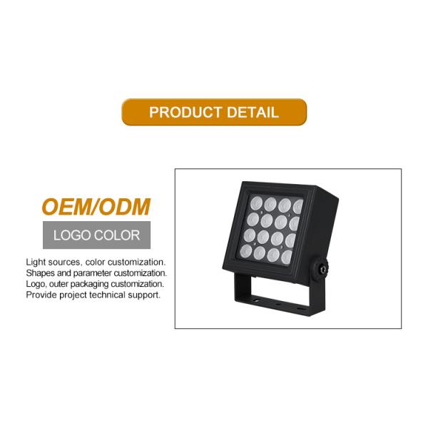 High Efficiency Led Flood Light 16W Die Casting Aluminum DC24V AC220V IP65 130*130MM Square Shape