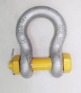 China Yellow Safety Bolt Type Shackle WLL 12 Tonne Anchor Bow Shackle on sale