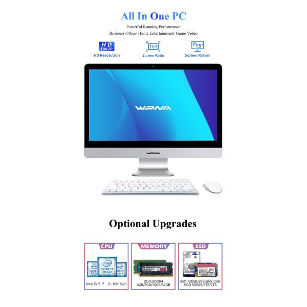 27 Inch Core I5 3340M 8G 256G SSD Office All In One Desktop Computer For Business Work