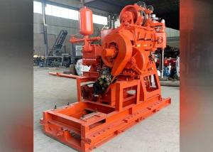 China Orange Diesel Engine Water Borehole Drilling Rig With 15kn Max Lifting Capacity on sale