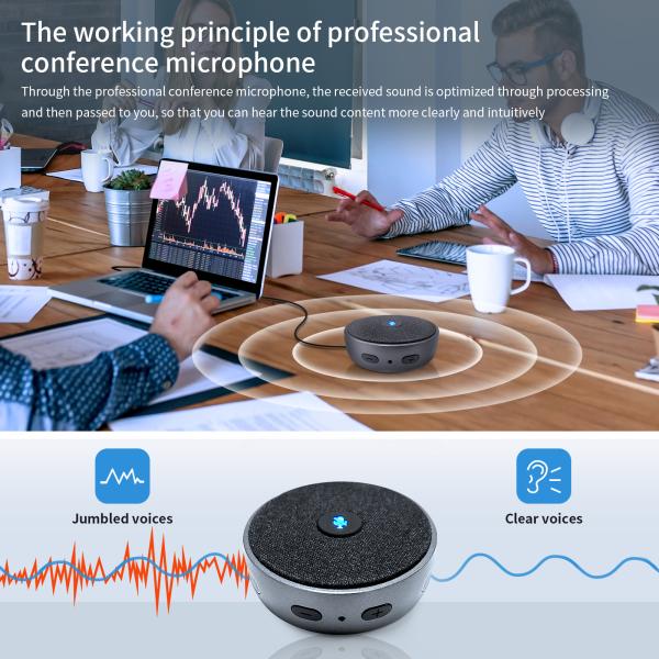 Portable Omnidirectional Bluetooth Conference Speakerphone Wireless Oem
