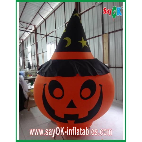 Durable Large Inflatable Pumpkin Decoration With Led Lighting Orange