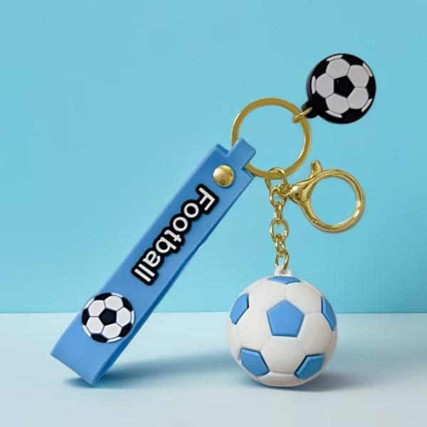 Custom-Made PVC Soft Rubber Keychains Three-Dimensional Baseball Basketball Football Pendants Spherical Keychains Pendants