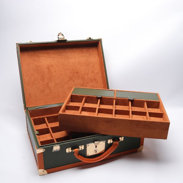 Custom Color Handmade Leather Watch Box Luxury High End Leather Watch Briefcase Box