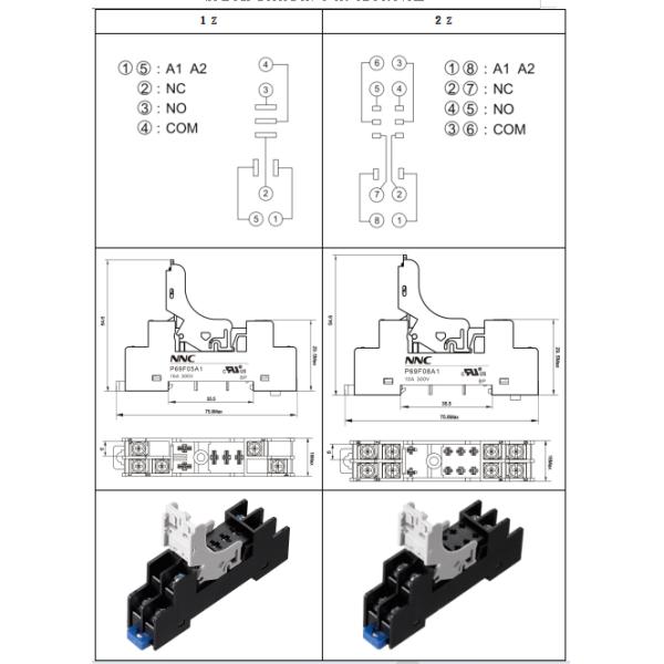 NNC Relay Socket P69F05A1 Series applied for NNC69K Relay