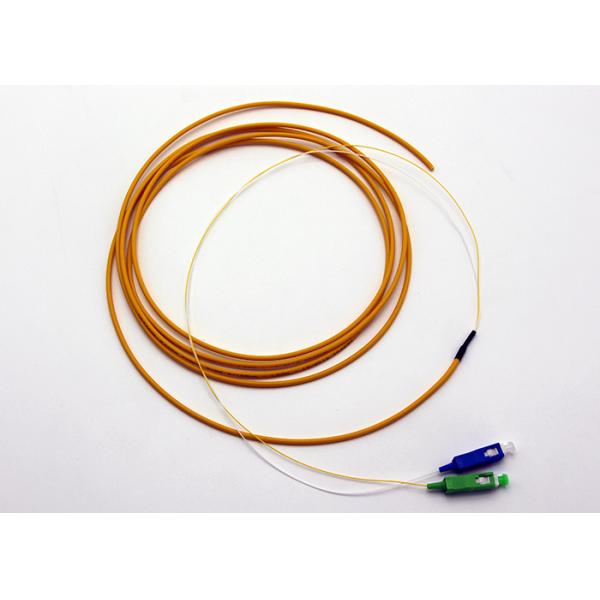 2F Single Mode Fiber Optic Pigtail SC APC + SC UPC with unit-tube 3.0mm round cable bunch fanout 600μm tail LSZH yellow