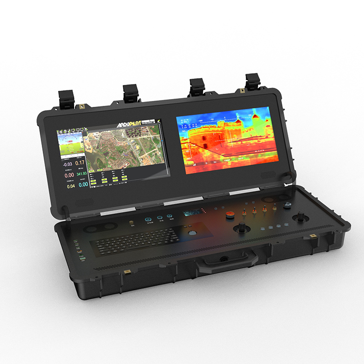 Smart Dual Screen Remote Controller Drone Ground Station Large UAS GCS System VTOL UAV Metal
