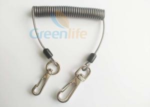Wholesale Stretched 1M Retnetion Spring Steel Wire Lanyard With Swivel Hooks Hot Style from china suppliers