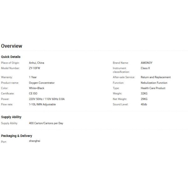 ODM Amonoy Oxygen Breathing Machine for Home and Medical Use
