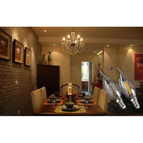 white LED candelabra bulb light E12/E14 dimmable warm white Opal