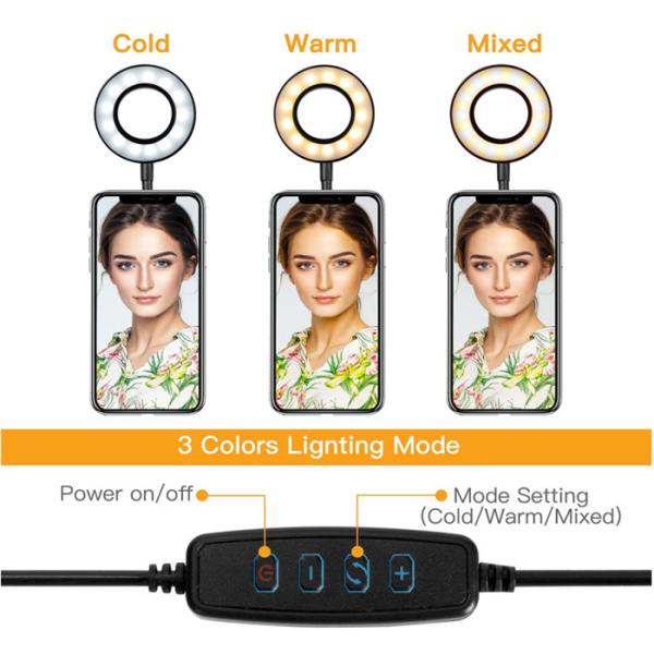Remote Control 6500K 10cm Flexible Selfie Phone Ring Light