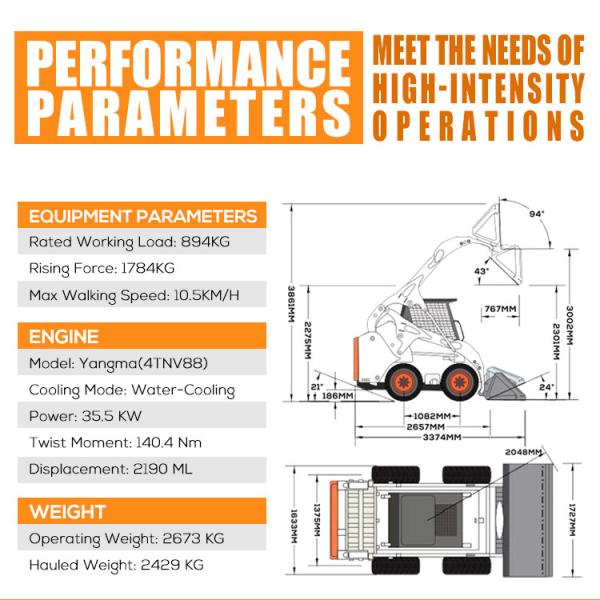 Cheap Skid Steer Diesel Loader With Bucket Different Attachment Skid Steer Loader
