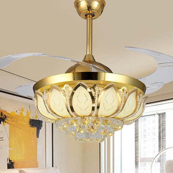 Ceiling fans Nordic Modern crystal light christmas decorations for home living room hotel Ceiling Fan lamp(WH-VLL-10)
