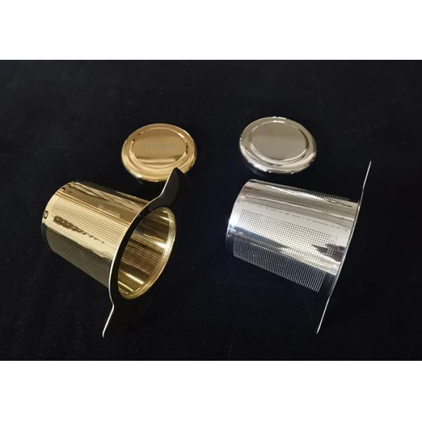 Electrolytic Polishing Metal Loose Leaf Tea Strainer With Handle And Lid