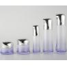 Luxury Glass Cosmetic Bottles With Plated Lids / Cream Jar Lotion Bottles Cosmetic Packaging for sale