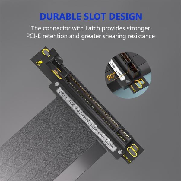 Custom PCI-E 4.0 Riser Extension Cable Black 16x Shielded For GPU