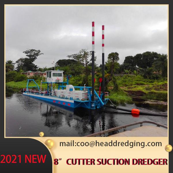 Sand Gold Cutter Suction Dredger Discharge Distance 700m 8 Inch