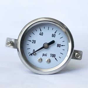 China 40mm 100 Psi Arch Bracket Panel Mounting Glycerine Filled Pressure Gauge Stainless Steel on sale