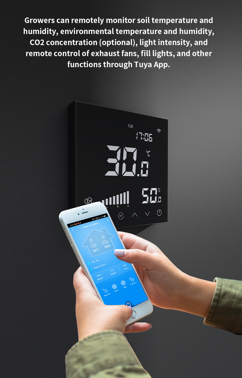 OEM Indoor Greenhouse Climate Controller Wall Mounted For Hydroponics Plant
