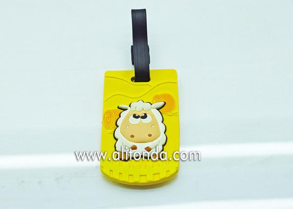 Quality Cartoon sheep yellow luggage tag personalized panda image design pvc bag tag for case for boarding for sale