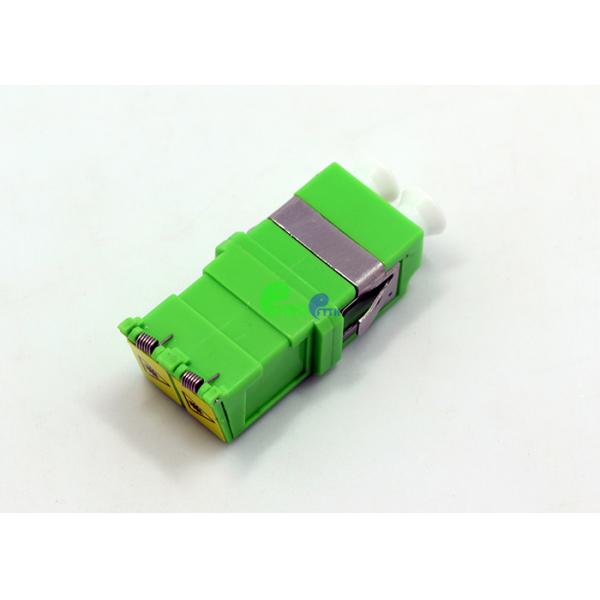 Fiber Optic Adapter LC APC to LC APC SM Bulkhead Duplex With Reduced Flange Auto Shutter