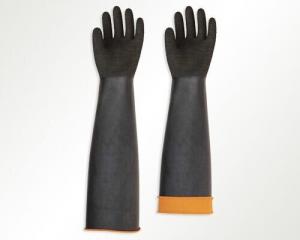 Wholesale Heavy-duty Rubber Latex Glove,smooth palm,black/orange color,weight 190g,size 14''and 18'' from china suppliers