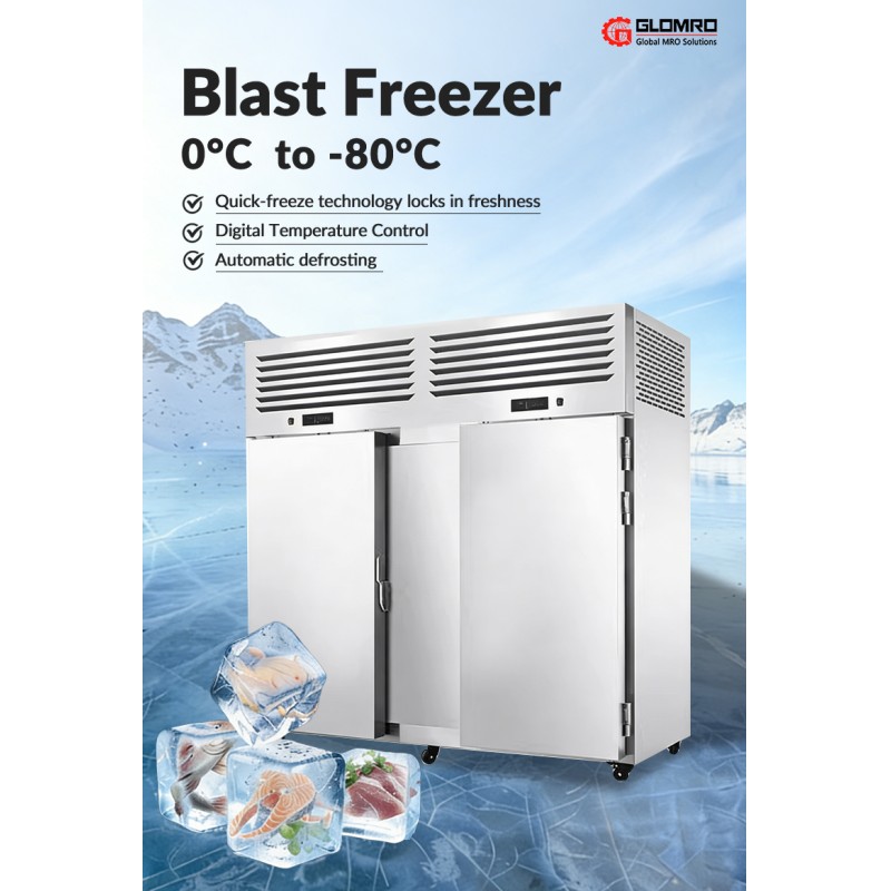 -80 Degree Commercial Large-capacity Freezer Side-Mounted Unit Trolley Blast Freezer with 30/40 Trays