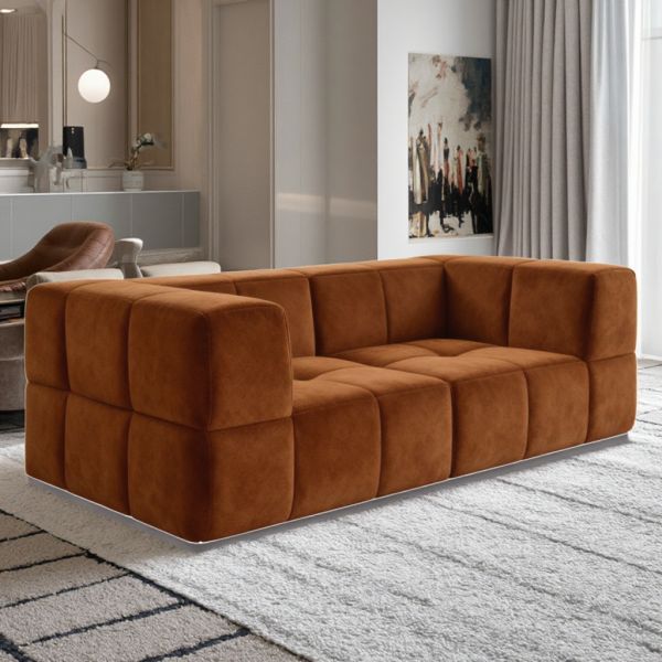 Modern Customized Two-Seater White Tufted Rectangle Sectional Sofa Compressed for Office Living Room Hotel Villa. for School Use