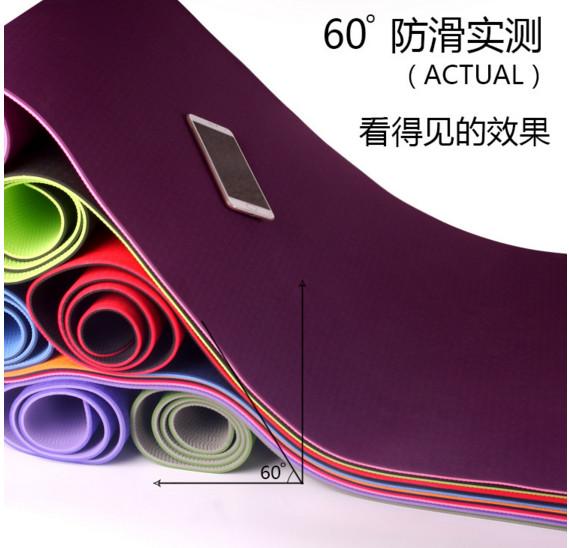 Quality Factory wholesale environmental protection tpe yoga mat tpe fitness mat beginner 6mm double color yoga mat for sale