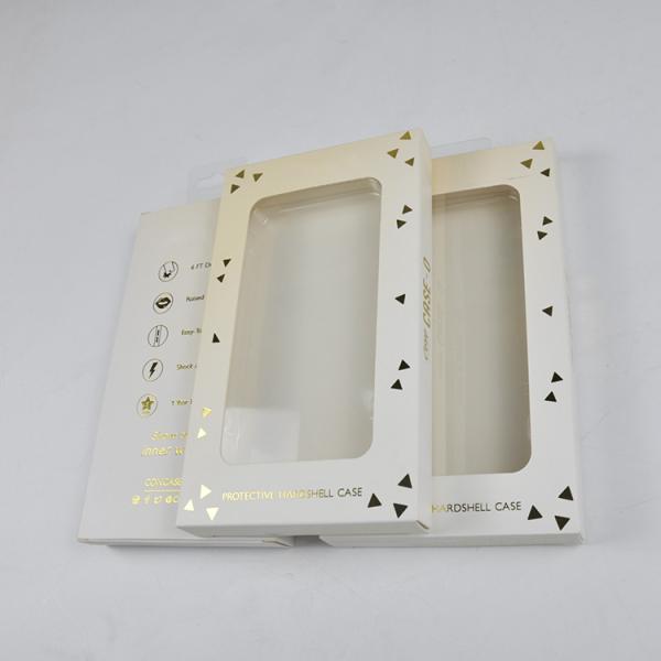 Mobile Phone Case Packaging Box With Clear PET PVC Window