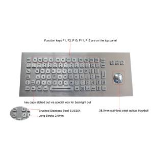 Wholesale Panel Mounted Metal Rugged Keyboard With Backlit USB Optical Trackball from china suppliers
