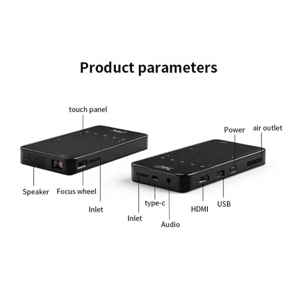 Flyin S90 4K Mini Portable Android Smart DLP Projector WIFI Bluetooth Enabled Shaped Mobile Phone US Plug LED Lamp 3D Battery
