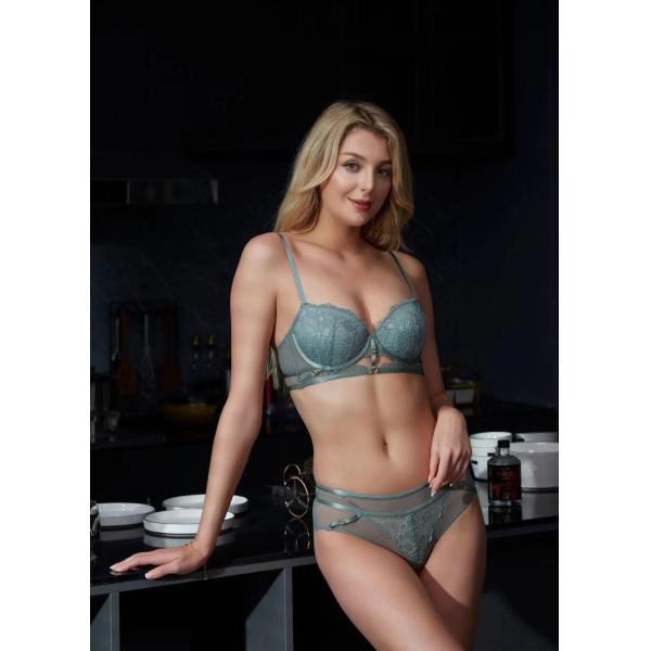 Gather Ladies Underwear Sets Lace Sexy Sagging Proof Womens Bra Sets
