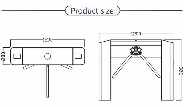 LED Indicate Access Control Tripod Turnstile Gate / CE Waist Height Turnstiles