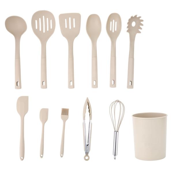 7-Piece Utensil Sets with Wooden Handle and Hanging Hole Heat Resistant up to 240C