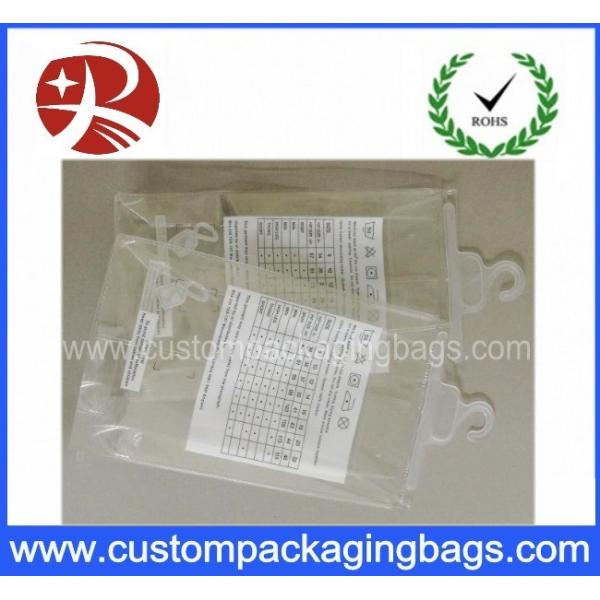 Custom Printing Clear EVA / PVC Hook bag / Hanger Packing Plastic Bag For Clothes