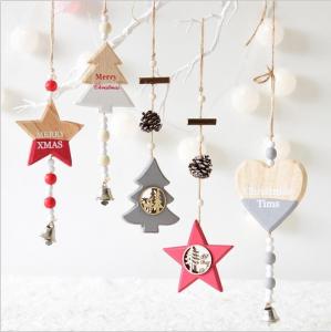 Wholesale New Year Wood craft Christmas Ornaments Pendant Hanging Gifts star heart Xmas Tree Decor  Home party christmas decor from china suppliers